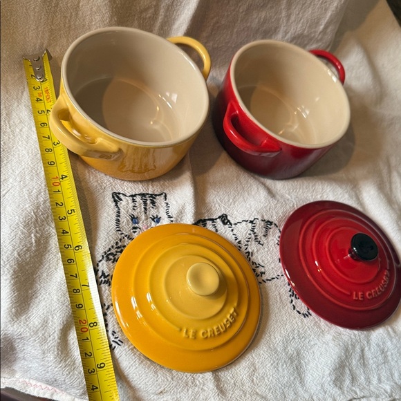 Le Creuset Yellow and Red Mini Cocottes Set - Picture 6 of 6